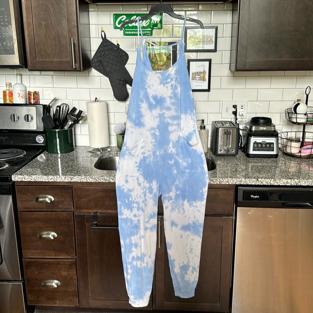 Glyder Blue and white jumpsuit